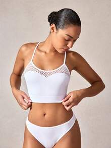 1 pieza Sujetador diario sin costuras y sin espalda para mujer, ropa interior y sujetador transpirable y de secado rápido para damas - Blanco - Ver 5