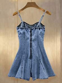 GlowEve Summer Casual Denim Romper Summer - Blue - View 2