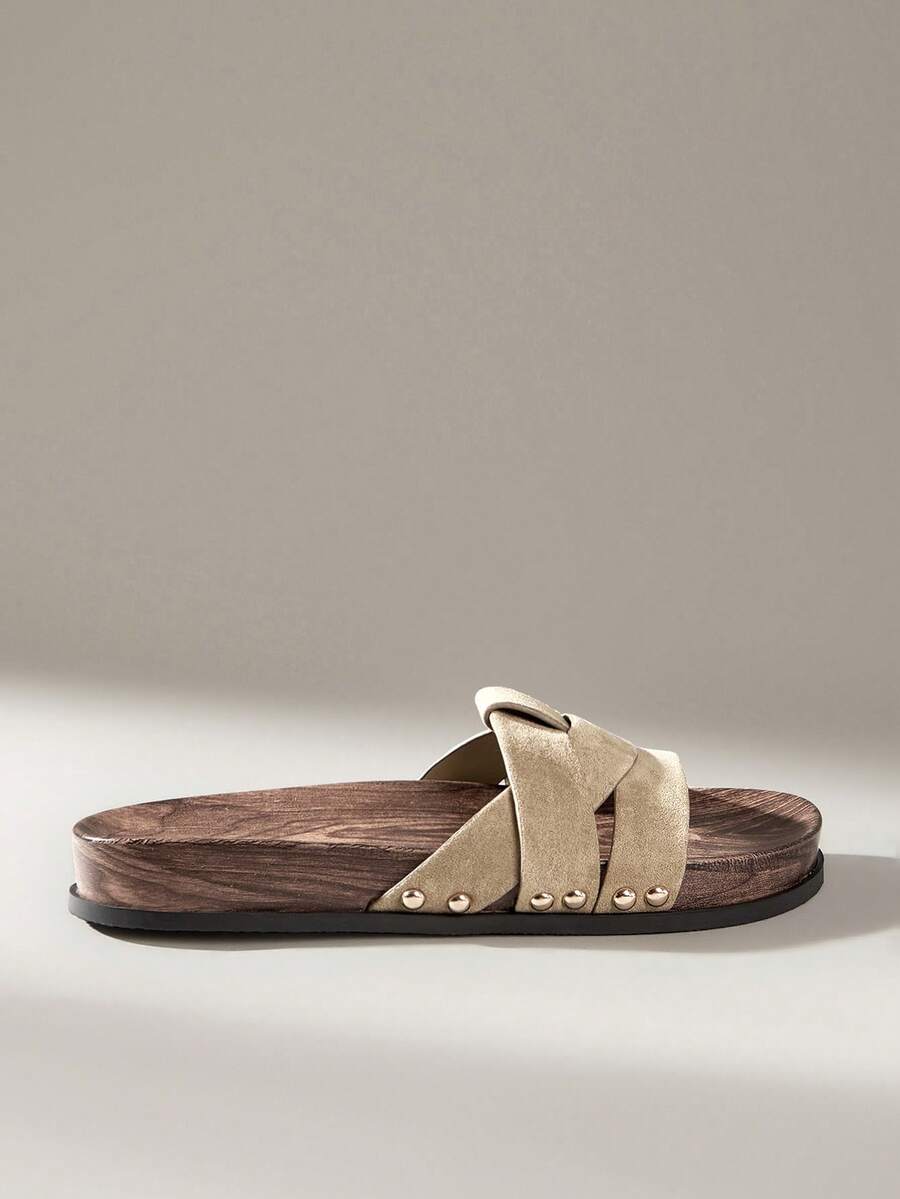 Solecia Ladies' Daily Travel Casual Versatile Slippers - Khaki - View 1