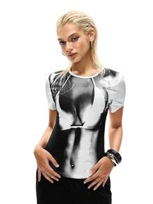 Rest Era 2 pièces/Set T-shirt à manches courtes col rond minimaliste et robe longue pour femmes, chaud, léger, facile d'entretien, style de rue automne/hiver, minimaliste, graphique rétro avec lettres, unisexe, polyvalent pour usage quotidien, à la maison, en extérieur, retour à l'école, navette, assortiment de couple, cadeau pour la petite amie - Multicolore - Voir 6