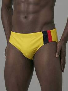 ZELFYO Maillots de bain homme minimalistes décontractés et quotidiens grande taille - Jaune citron - Voir 4