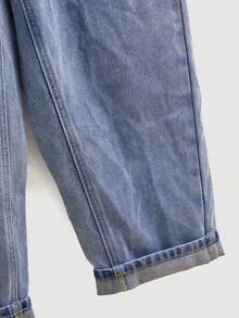 GlowEve Women's Rhinestone Pocket Casual Denim Bib Overall Jumpsuit - Blue - View 7