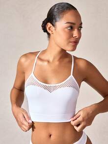 1 pieza Sujetador diario sin costuras y sin espalda para mujer, ropa interior y sujetador transpirable y de secado rápido para damas - Blanco - Ver 6