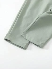SHEIN 男士两件套服装 - 斜纹布背心和长裤，时尚百搭，适合生日派对、晚宴、婚礼等场合。 - 薄荷綠 - 查看 4