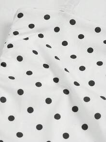 SHEIN Girlism 少女简约舒适褶皱弹力修身休闲吊带背心 - 黑與白 - 查看 3