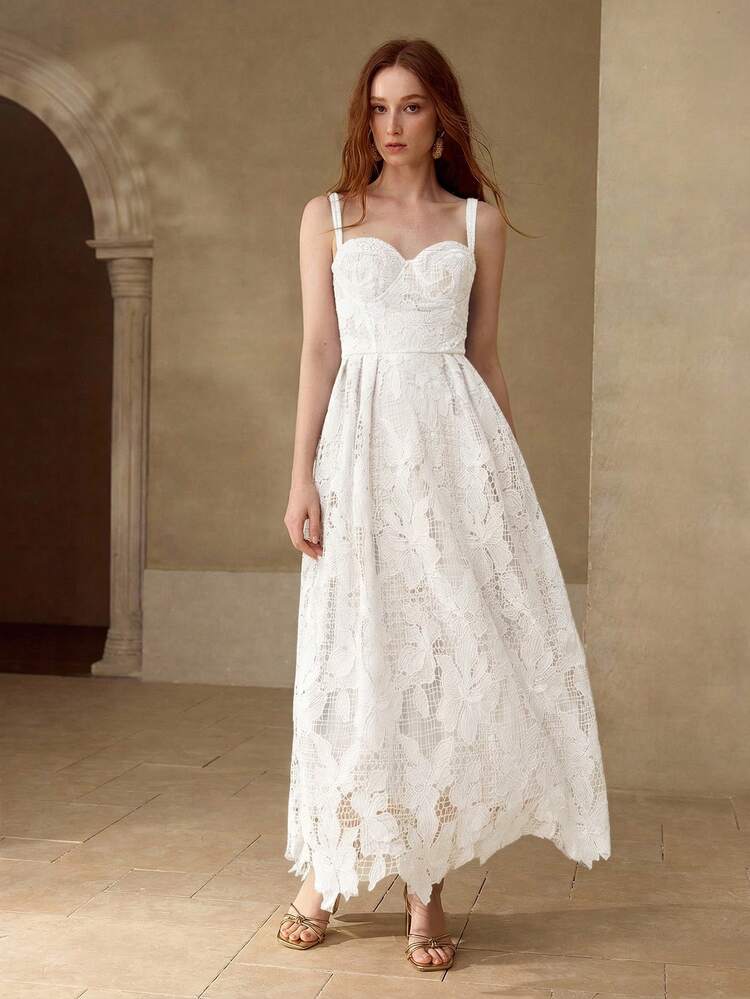 LACE PATCHWORK HOLLOW OUT DRESS, SPRING/SUMMER