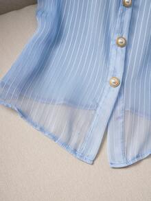 GlowEve Áo sơ mi nữ không tay kẻ sọc mùa hè kiểu dáng thường ngày - Nhiều màu - Xem 5