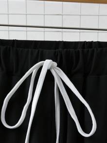 GlowEve CURVE 大码两件套，优雅知性简约休闲通勤显瘦设计，时尚方领舒适优质面料 - 黑與白 - 查看 6