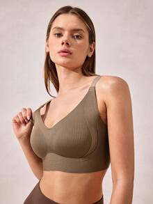 Plus Size Supportive Bra For Women, Minimizing And Lifting Bra To Reduce Underboob, Large Bust Sizes - Brown - View 7