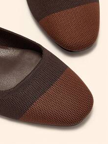 CUCCOO BASICS Women's Mary Jane Flat Shoes With Ribbon Strap, Comfortable Square Toe - Chocolate Brown - View 3