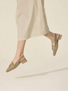 CUCCOO BASICS Ladies Fashion Khaki Block Heel Square Heel High Heel Shoes Commuter Dating Party Vacation - Khaki - View 6