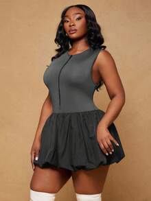 Radiana Đầm mini dáng phồng không tay, khóa kéo phía trước, gợi cảm, cơ bản, thời trang mùa xuân hè dành cho nữ, phù hợp mặc hàng ngày, trang phục phương Tây, lễ hội âm nhạc, buổi hòa nhạc, tiệc hóa trang, đi chơi, kỳ nghỉ biển, phối nhiều lớp, kỳ nghỉ, hẹn hò, sinh nhật, tiệc độc thân, tiệc cocktail, sự kiện trang trọng, phong cách Gyaru, nghỉ ngơi, tiệc rave, kín đáo, sang trọng, câu lạc bộ, dễ thương, thường ngày, mua sắm, thời trang đường phố, đi chơi, dễ phối đồ và giúp thon gọn, tôn dáng, làm nổi bật vóc dáng. - Màu xám đen - Xem 10