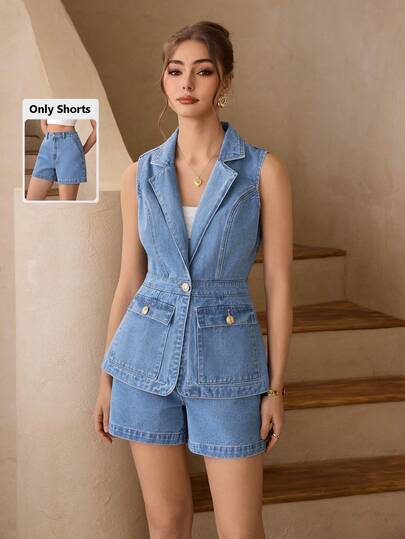 Selenza Shorts vaqueros elegantes para mujer en verano