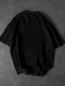 Manfinity Dauomo Áo thun nam tay ngắn cổ tròn in hình hoạt hình, kiểu dáng thường ngày. - Nhiều màu - Xem 2