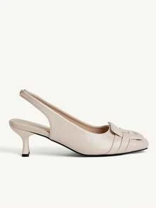 CUCCOO CHICEST Giày cao gót cổ yếm nữ, giày cao gót đế thấp, giày bít mũi nhọn, giày dự tiệc, giày công sở, giày mùa hè, giày cưới, giày cô dâu. - Bột - Xem 3