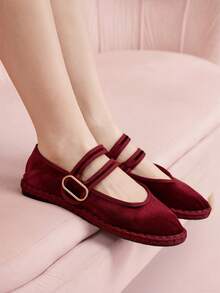 CUCCOO DOLLMOD Giày bệt nữ kiểu dáng thường ngày, đa năng, phù hợp đi làm hàng ngày. - Màu Đỏ Sâu - Xem 2