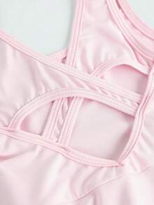 Jumpsuit für Kleine Mädchen mit rosa rückenfreiem Cut-Out-Design - Pink - Übersicht 4
