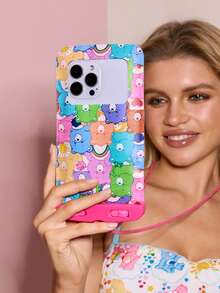 SHEIN X Care Bears 1. Túi đựng điện thoại di động chống nước, trong suốt, in hình hoạt hình, có màn hình cảm ứng, thích hợp cho các hoạt động thể thao dưới nước như chèo thuyền vượt thác, đi biển, bơi lội, đi thuyền buồm, chèo kayak, leo núi, bảo vệ điện thoại di động, máy ảnh, tiền mặt, hộ chiếu, giấy tờ khỏi nước, cát, tuyết và bụi. - Hồng - Xem 6