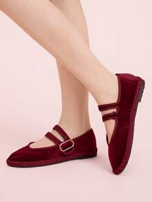 CUCCOO DOLLMOD Giày bệt nữ kiểu dáng thường ngày, đa năng, phù hợp đi làm hàng ngày. - Màu Đỏ Sâu - Xem 3