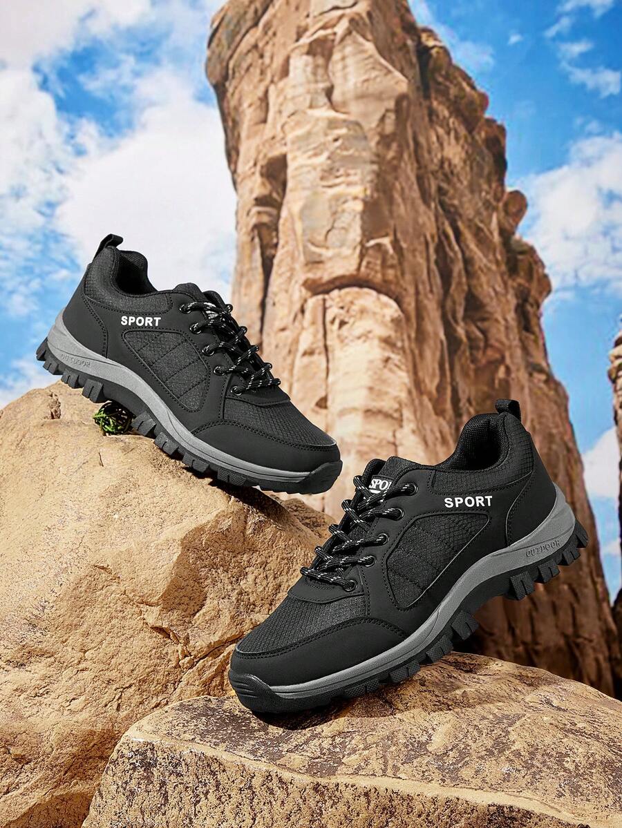 OUTDOORSY Women's Outdoor Casual Lace-Up Boots, Comfortable Non-Slip Fashion Versatile - Light black - View 1