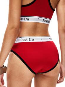 3件套女士字母印花内裤套装 - 彩色 - 查看 3