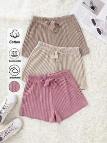 EURMUSE Cotton Line Women 3 Packs Multicolour Homewear Sleep Bottom Set - Multicolor - View 1