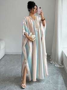 Al Najma Đầm dài tay rộng kiểu Ả Rập dành cho nữ - Nhiều màu - Xem 3