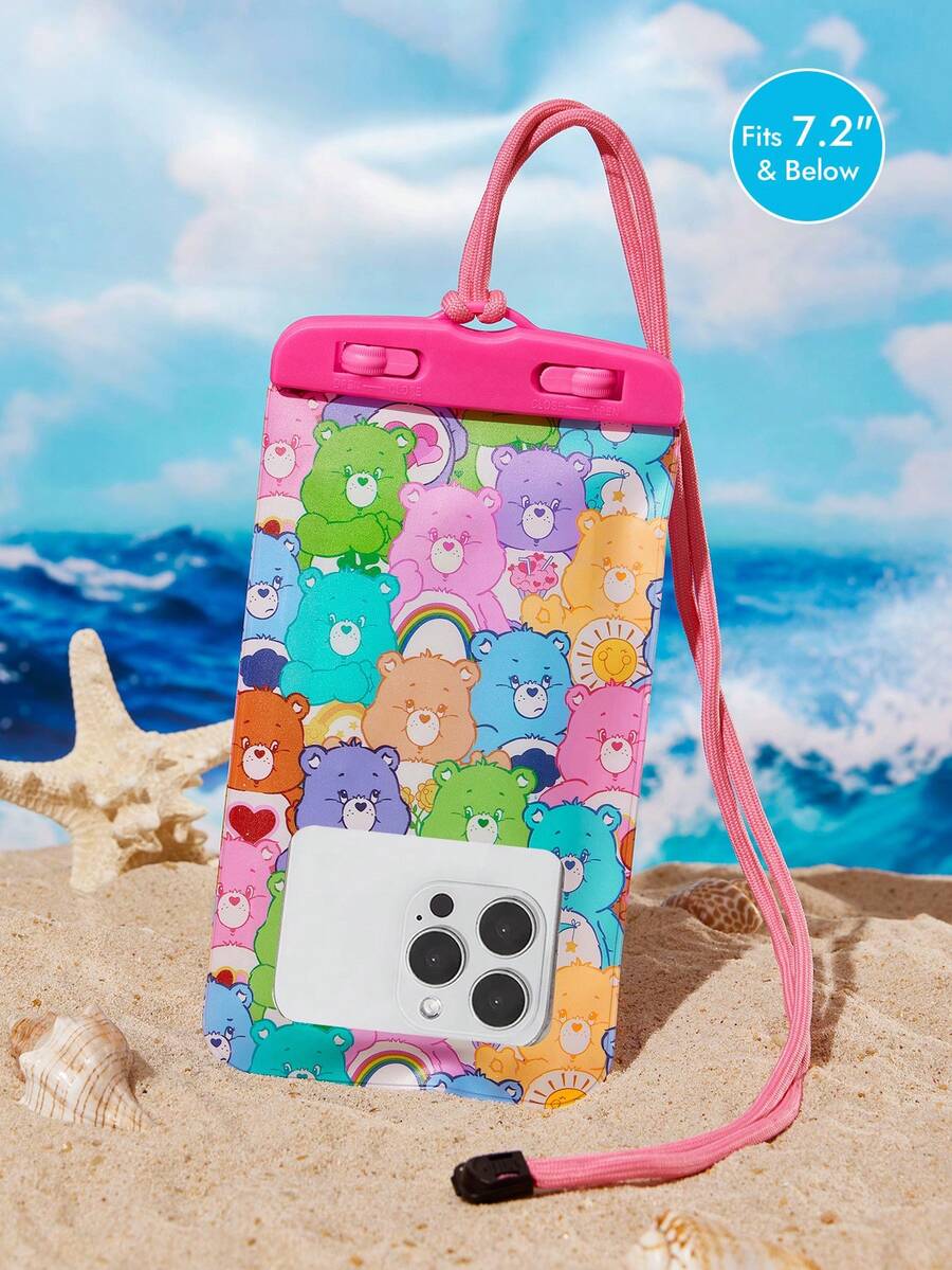 SHEIN X Care Bears 1. Túi đựng điện thoại di động chống nước, trong suốt, in hình hoạt hình, có màn hình cảm ứng, thích hợp cho các hoạt động thể thao dưới nước như chèo thuyền vượt thác, đi biển, bơi lội, đi thuyền buồm, chèo kayak, leo núi, bảo vệ điện thoại di động, máy ảnh, tiền mặt, hộ chiếu, giấy tờ khỏi nước, cát, tuyết và bụi. - Hồng - Xem 1