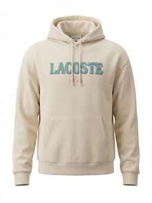 Lacoste Loose Men's Hoodie Cream - 米色 - 查看 1
