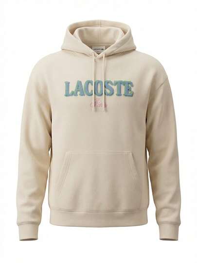Lacoste Loose Men's Hoodie Cream