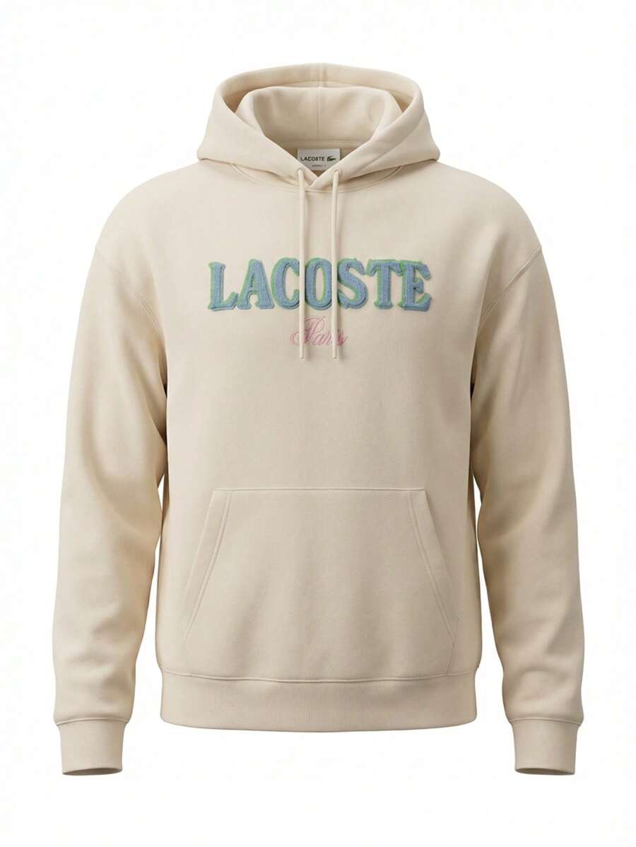 Lacoste Loose Men's Hoodie Cream - 米色 - 查看 1