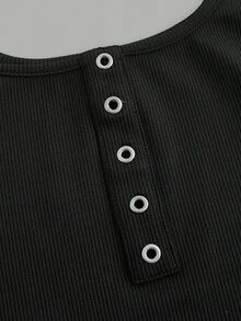 Slaydiva 2pcs Set Buttoned Crisscross Back Tank Tops With Pleats, Suitable For Women In Spring And Summer Back To School - Multicolor - View 3