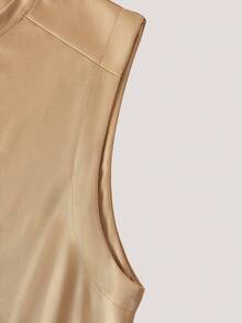 Driftmere Men Summer Sports & Casual Simple Solid Color Round Neck Tank Top Gym - Camel - View 4