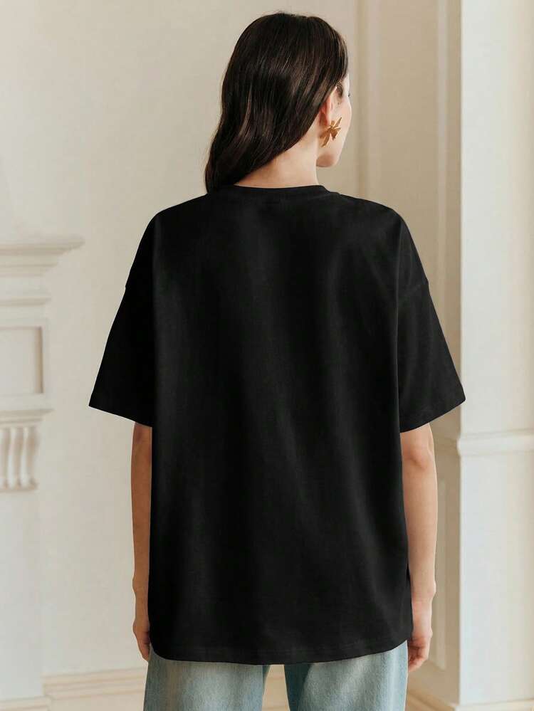 Anewsta White Round Neck Casual Short Sleeve T-Shirt, Suitable For Spring To Summer Holiday Outfit
