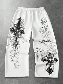 ROMWE MEN Street Life Quần nỉ rộng in họa tiết phong cách đường phố dành cho thiếu niên nam. - Nhiều màu - Xem 1