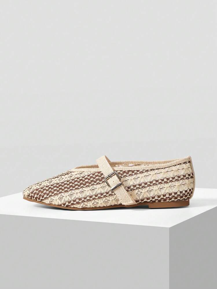 LASER HOLLOW SQUARE TOE WOMEN FLAT LOAFERS