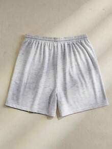 SpongeBob SquarePants | SHEIN Men's Drawstring Waist Cartoon Print Casual Versatile Daily Wear Shorts - Grey - View 2