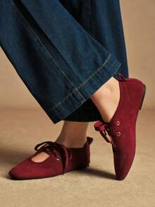 Rosivie Giày bệt nữ - Đỏ đậm - Xem 9