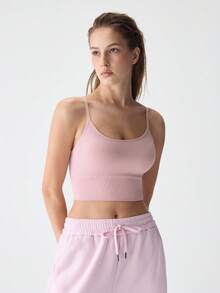 Loungeista Seamless Women Sports Bra Camisole - Baby Pink - View 8