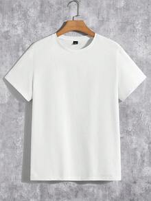 Manfinity Homme Bộ đồ nam tay ngắn và quần short màu trắng in họa tiết hoa anh đào kiểu Nhật cổ điển, size tiêu chuẩn, phong cách thường ngày. - trắng - Xem 3