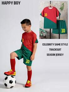 Tween Boys' Professional Football Jersey/Football Outfit/New 25-26 Season Sports Set - Hot Pink - View 4