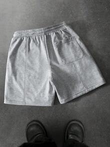 PAVTROS Men's Casual Drawstring Knit Shorts, Gray - Light Grey - View 2