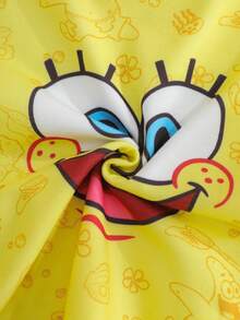 SpongeBob SquarePants | SHEIN 男婴卡通印花圆领短袖T恤和短裤休闲日常穿搭 - 彩色 - 查看 6
