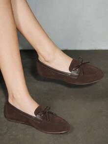 Bholvia 2025 Otoño Mujer Mocasines con Lazo, Cómodos Zapatos Planos Casuales de Punta Redonda Slip-On, Versátiles Planos para Uso al Aire Libre Día de San Valentín - Marrón - Ver 3