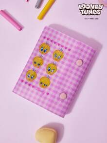 LOONEY TUNES X Joivida A7尺寸便携式透明星形活页夹，透明贴纸簿，照片收纳袋，相册，预算计划本，日记本，笔记本，办公用品，适用于上班族、学生、计划爱好者、办公室职员、文具收藏家、预算规划师、日常办公、校园学习、计划制作、预算记录、照片收纳、通勤携带，透明可视，星形设计美观，便携易带，兼容活页纸 - 彩色 - 查看 3