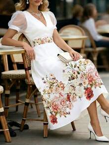 SHEIN Lady 白色连衣裙 女士假日连衣裙 女士度假连衣裙 - 白色 - 查看 3