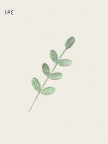 1pc Handmade Knitting Fabric Artificial Simulated Plant Branches Creative Design Green Crochet Leaf Decorations Valentine Day Spring Summer Home Decor Birthday Graduation Gift Party Wedding Anniversary - Weaving Leaves - View 19