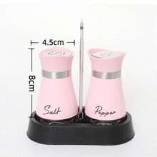 2pcs Pink Seasoning Shakers With Storage Rack, 8*4.5cm, Airtight Moisture-Proof Bottles For Salt, Pepper & Fine Grained Spices, Practical Kitchen Condiment Dispenser For Home Cooking & BBQ - Pink - View 7