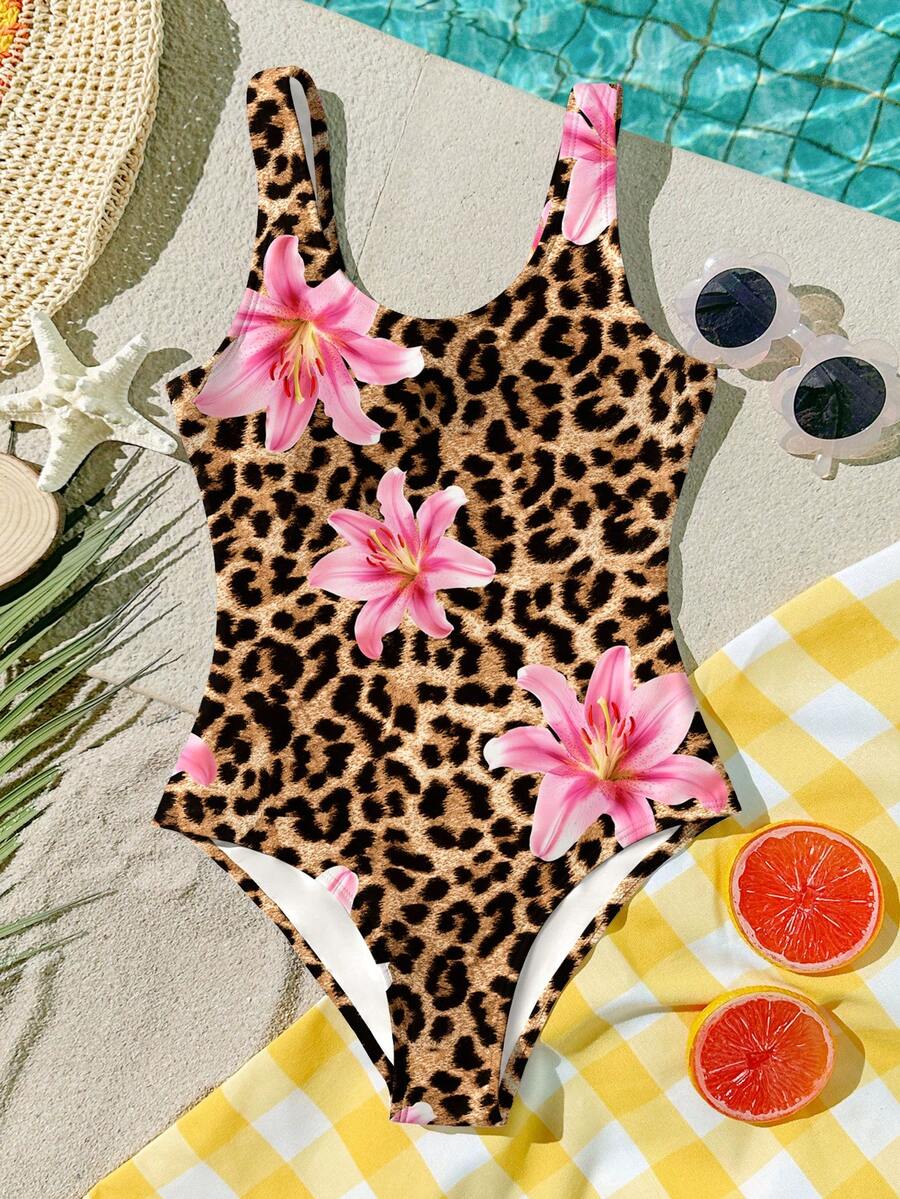 Baju Renang Terusan Model Camisole Minimalis Kasual untuk Anak Perempuan Remaja, Cocok untuk Musim Panas - MultiWarna - View 1