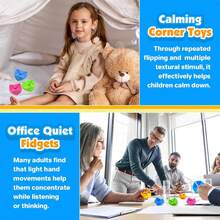 MINKOJA Jouets à triture sensoriels pour enfants : Cube sensoriel à textures à retourner, jouets à triture anti-stress pour adolescents avec anxiété, autisme, TDAH, concentration, jouet à triture silencieux pour la classe, le bureau, le coin détente, convient aux enfants de plus de 3 ans - Multicolore - Voir 2